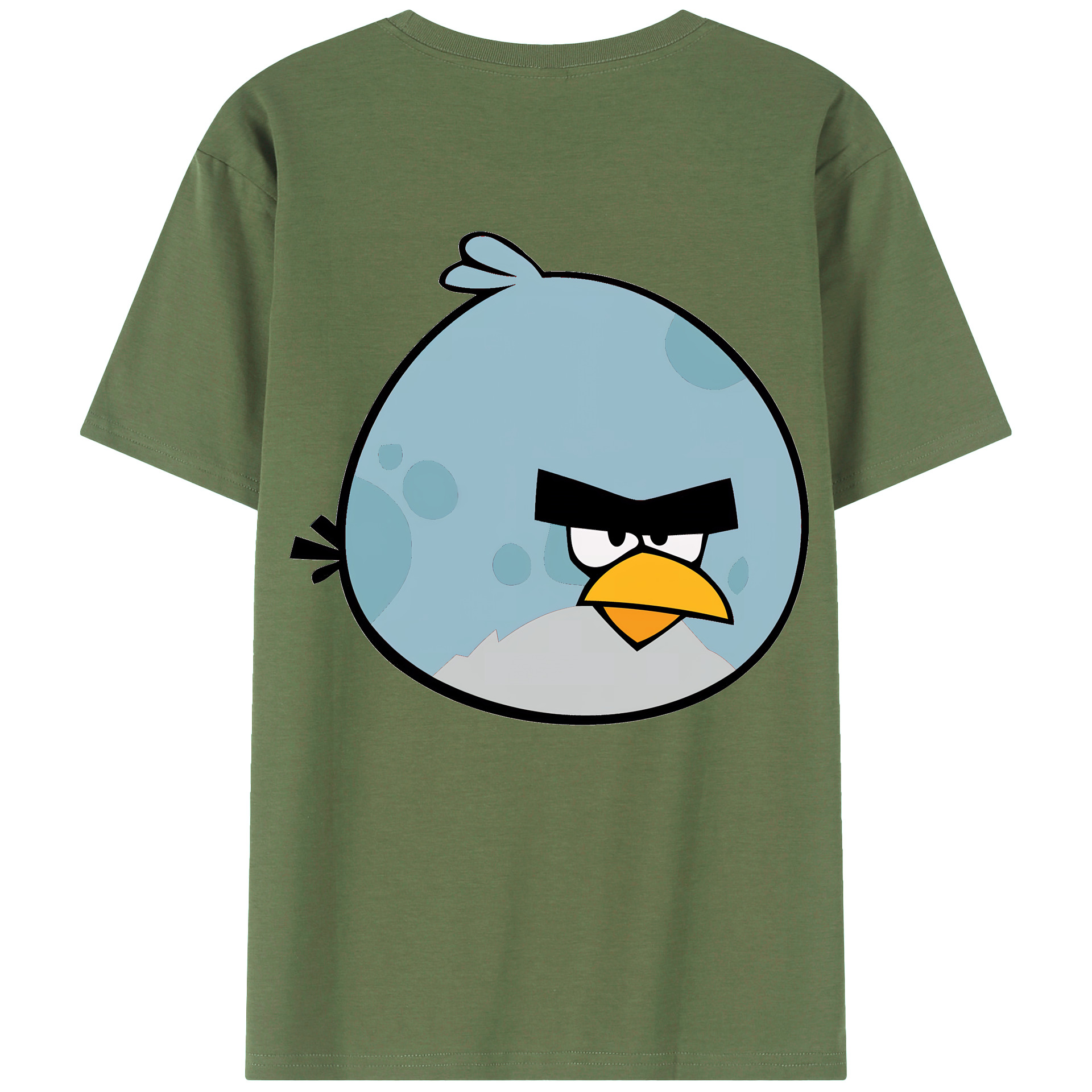 （画像用） Angry Birds アングリーバード 綿100％ メンズ半袖Tシャツ（バックプリント） 通気性